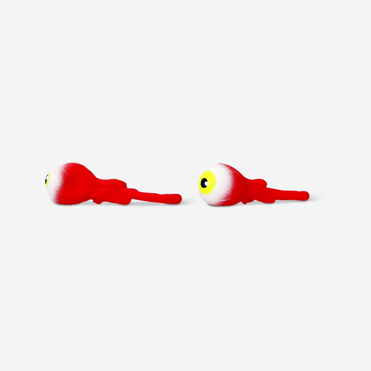 Two Flying Tiger Copenhagen shooting eyes toys with colorful, movable eyes for fun, sensory play, and imaginative activities.