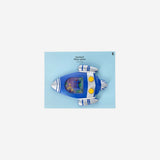 Colorful spaceship water game toy by Flying Tiger Copenhagen with water shooting features, ideal for kids' play and entertainment.