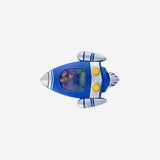 Flying Tiger Copenhagen spaceship water game toy with colorful spaceship design and water-filled parts for fun play.