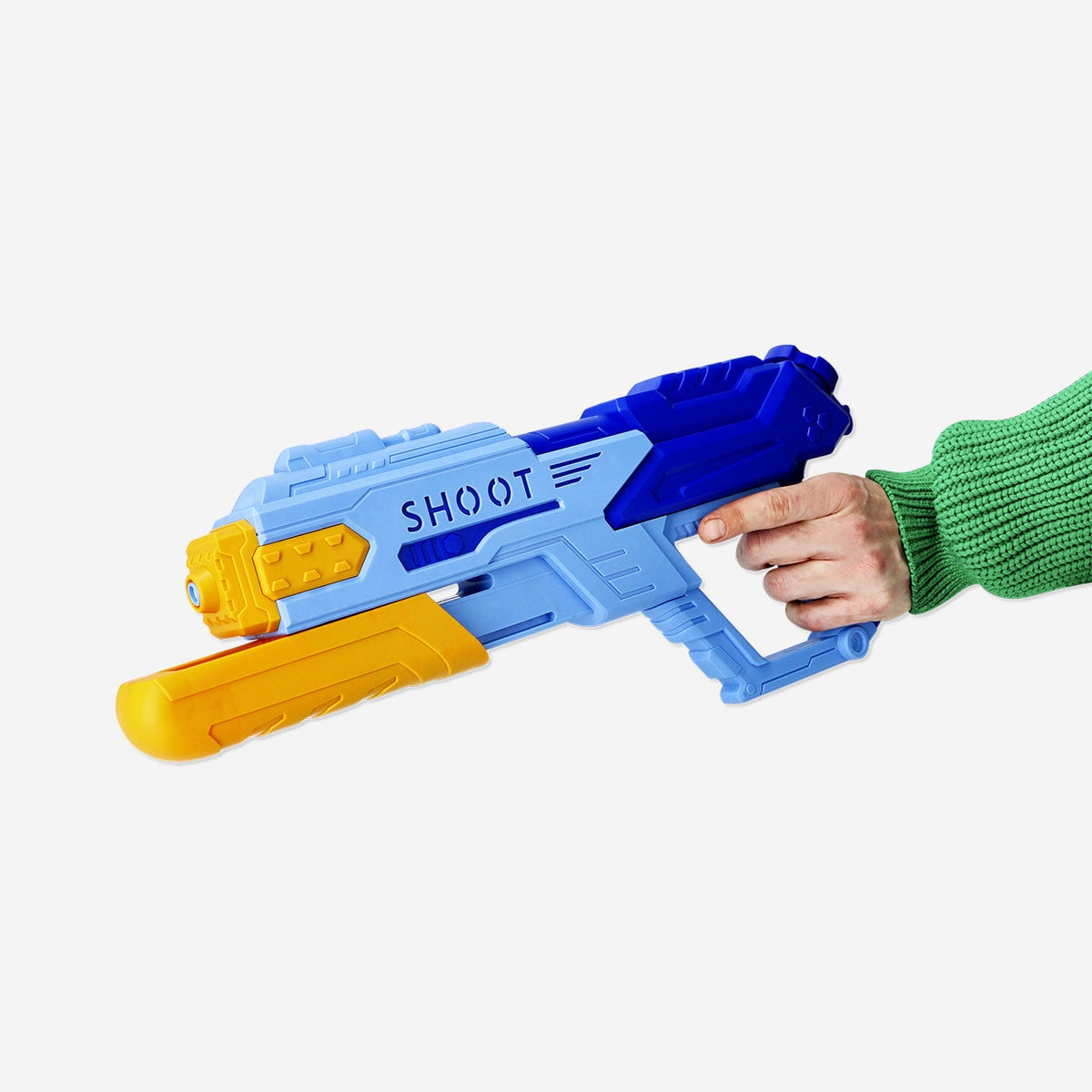 Colorful Flying Tiger Copenhagen water blaster toy ready for outdoor water fights.