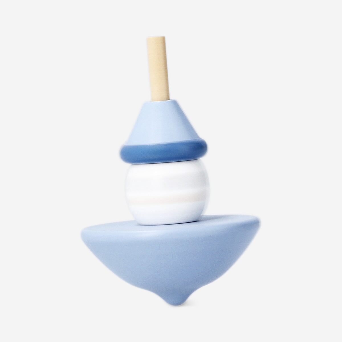 Wooden spinning top toy featuring a snowman design by Flying Tiger Copenhagen, showcasing a colorful, handcrafted Christmas-themed toy.