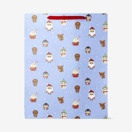 Gift bag with Christmas icons
