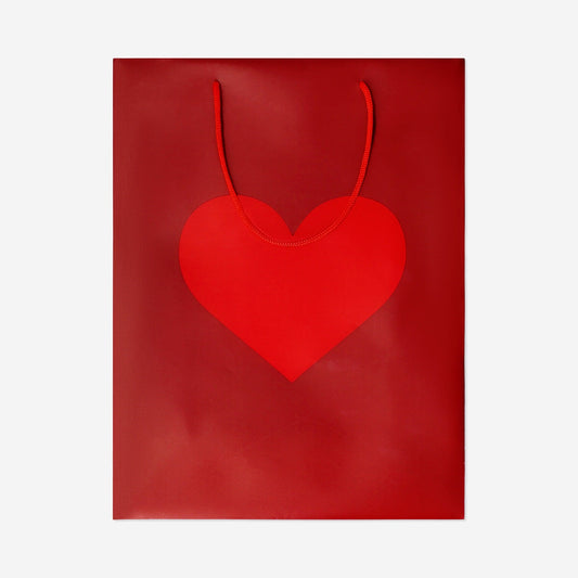 Bag with red heart - 33 cm