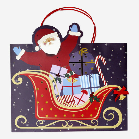 Gift bag with santa's sleigh