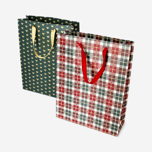 Gift bags with Christmas patterns - 2 pcs