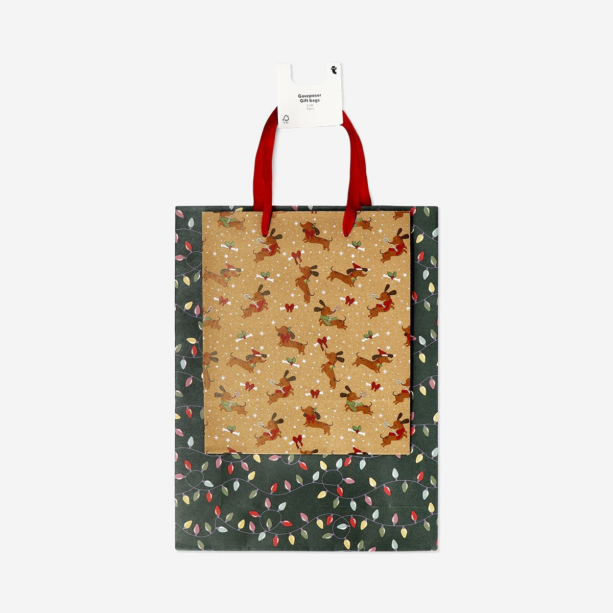 Gift bags with sausage dogs and garlands - 2 pcs Office Flying Tiger Copenhagen 