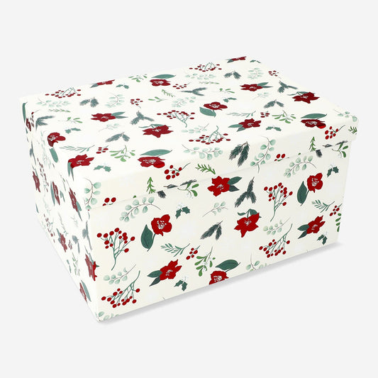 Boîte cadeau avec fleurs de Noël - Large