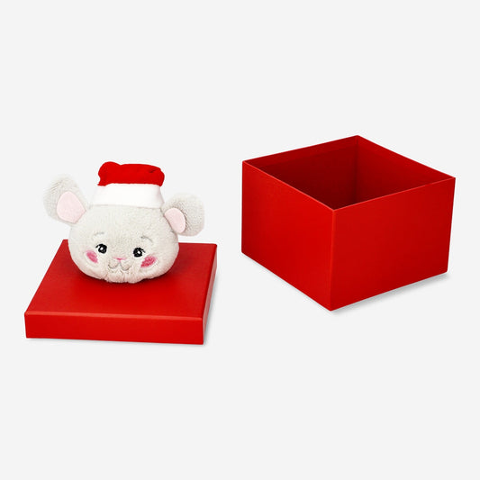 Boîte cadeau avec souris en peluche