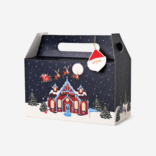 Geschenkbox mit Weihnachtsmännern