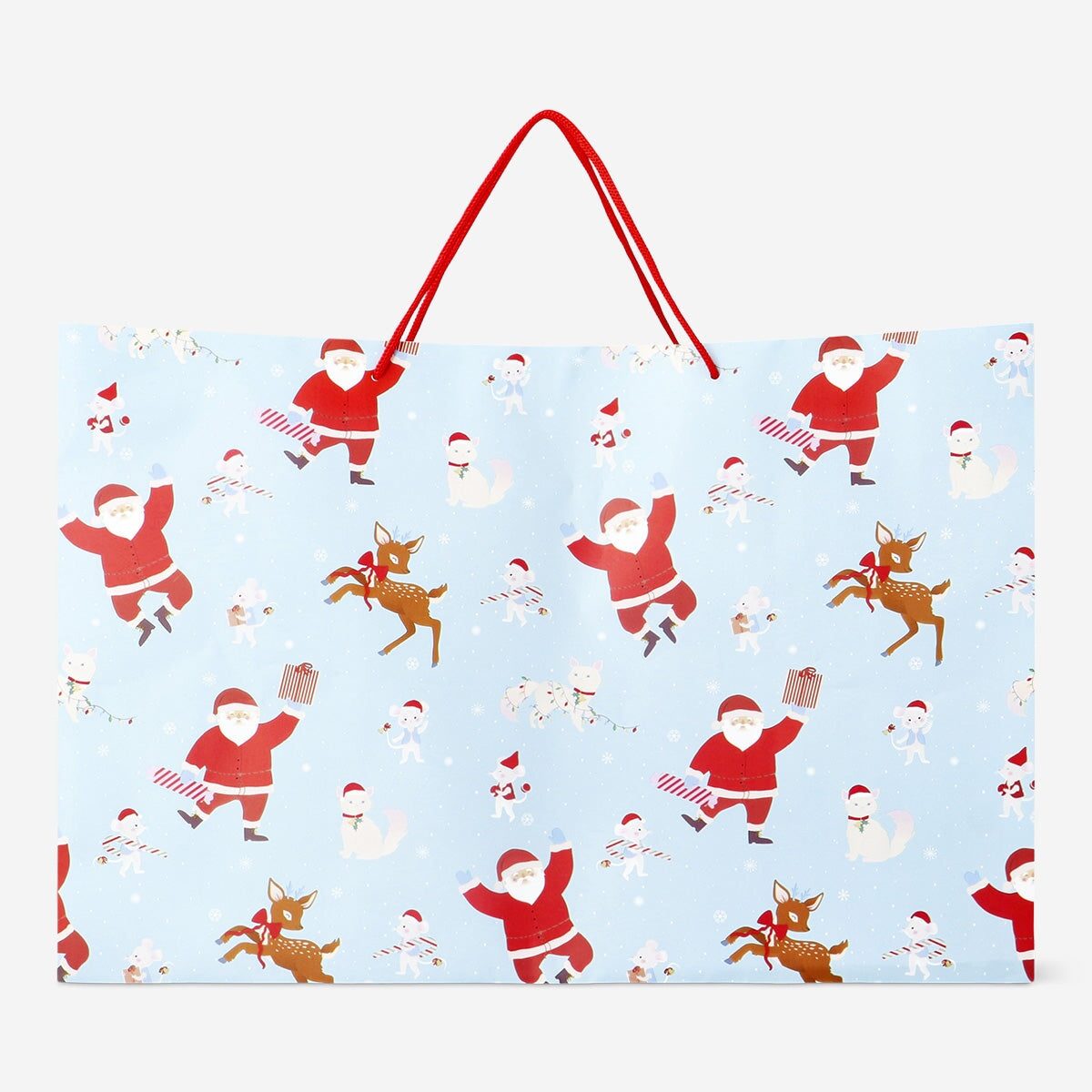 Gift Wrapping Bag with Santa and Reindeers - Large Party Flying Tiger Copenhagen 