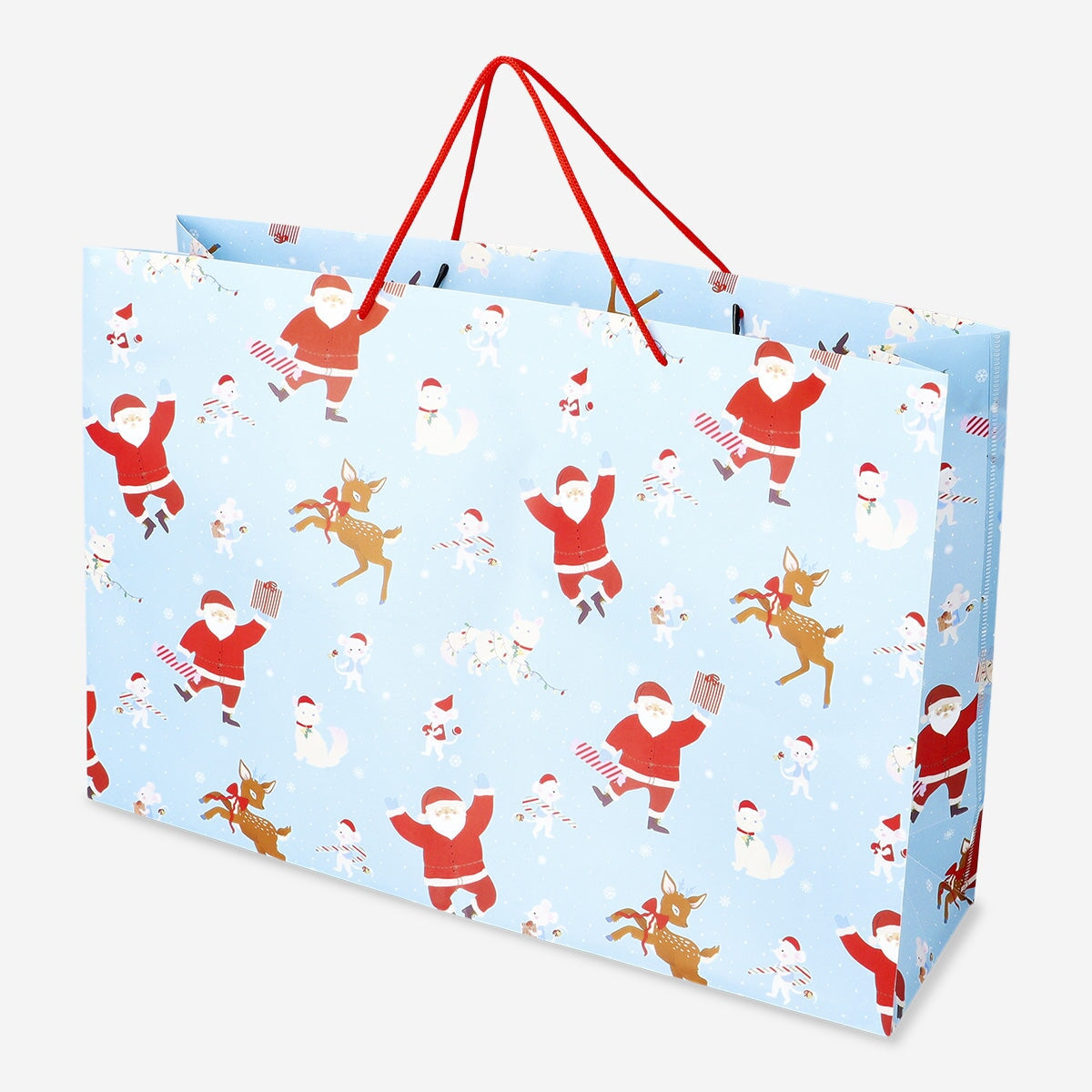 Gift Wrapping Bag with Santa and Reindeers - Large Party Flying Tiger Copenhagen 