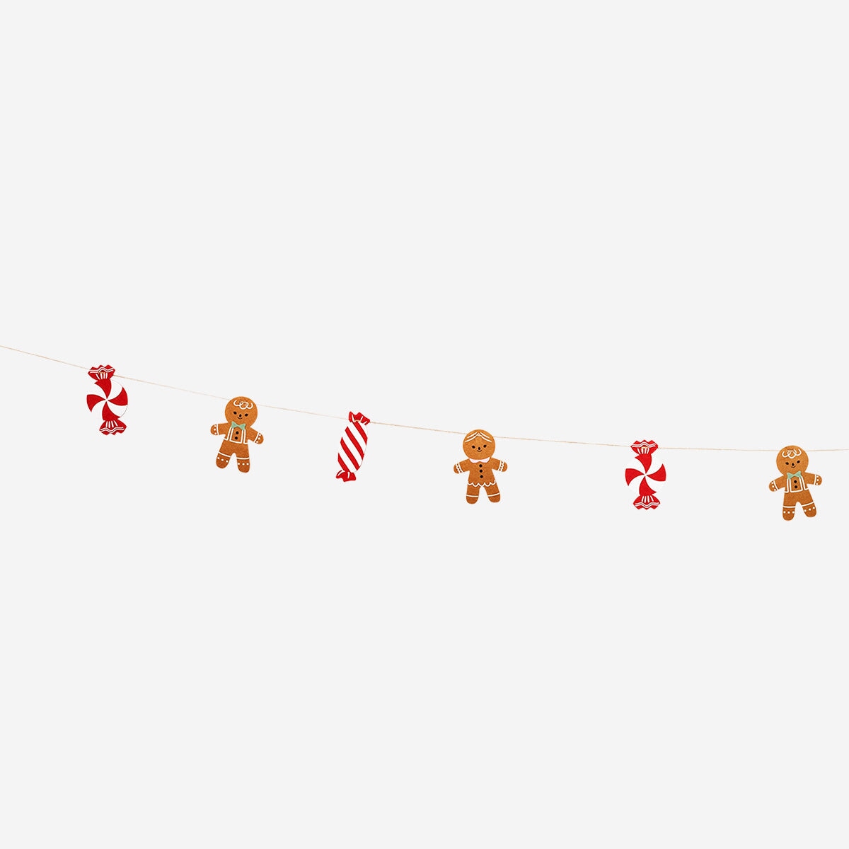 Gingerbread men and candy cane felt garland Party Flying Tiger Copenhagen 