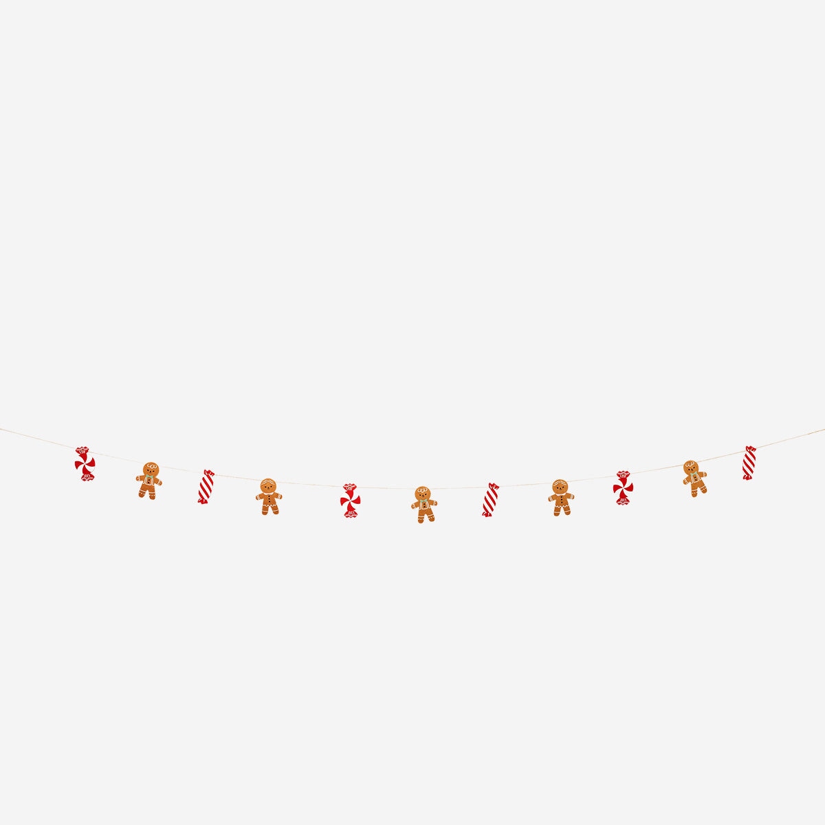 Gingerbread men and candy cane felt garland Party Flying Tiger Copenhagen 