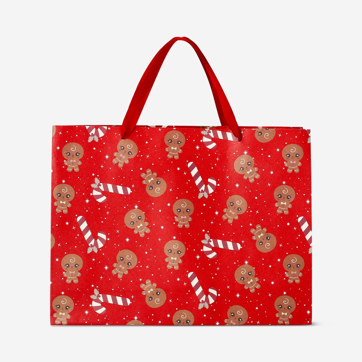 Gingerbread men and candy canes gift bag Office Flying Tiger Copenhagen 