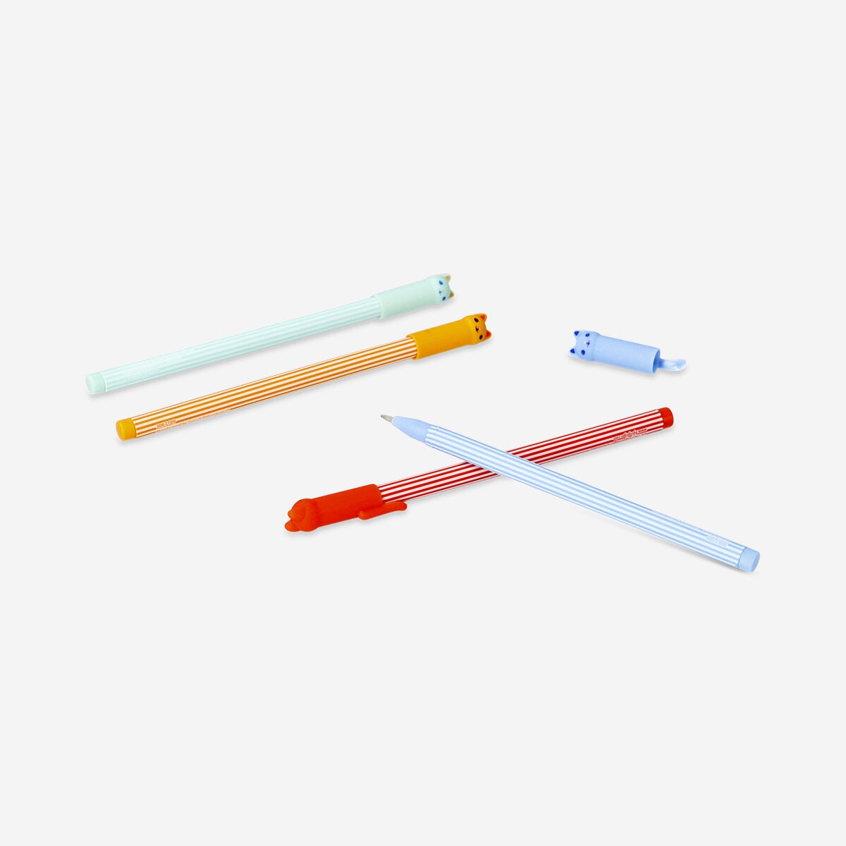 Glitter gel pens with cat toppers - 4 pcs Office Flying Tiger Copenhagen 