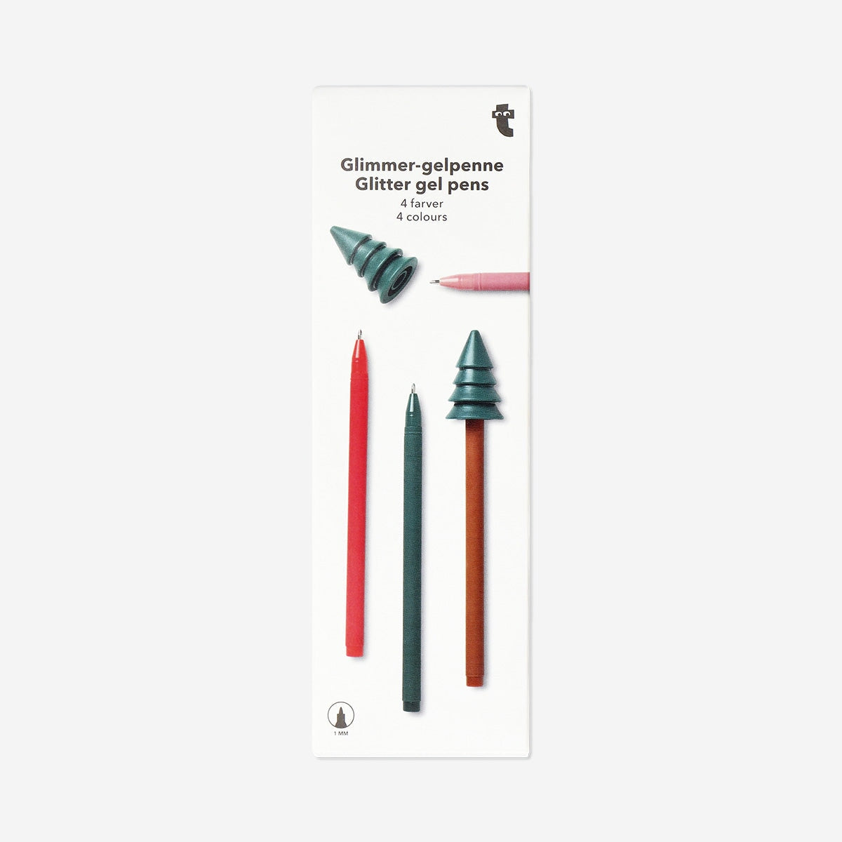 Glitter gel pens with Christmas tree toppers - 4 pcs Office Flying Tiger Copenhagen 