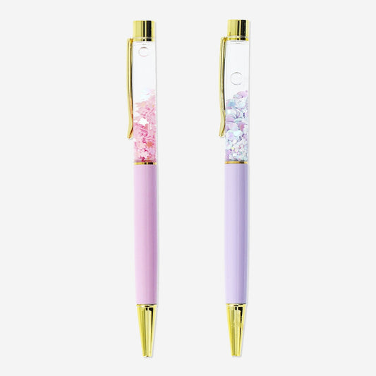 Stylos à bille pailletés - 2 pcs