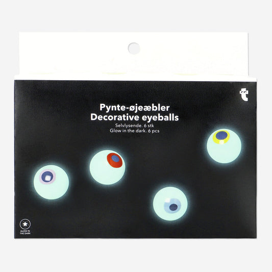 Boules oculaires phosphorescentes - 6 pcs