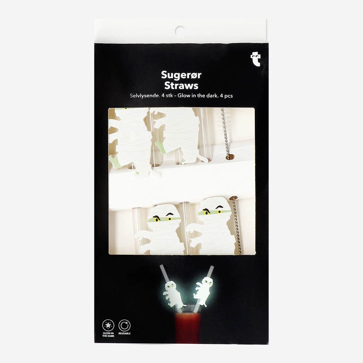 Glow in the Dark Halloween Straws - 4 pcs Party Flying Tiger Copenhagen 