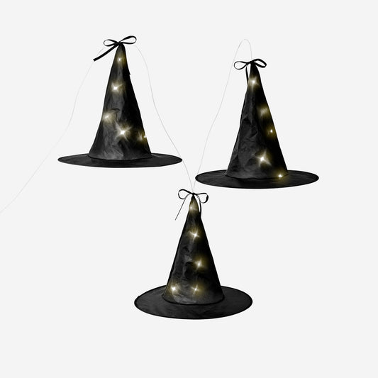 Glowing witch's hats - 3 pcs