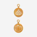 Gold coffee stencils as pumpkin and leaf - 2 pcs kitchen Flying Tiger Copenhagen 