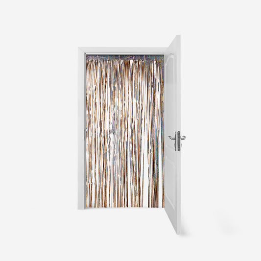 Gold curtain fringe garland - 250x100 cm