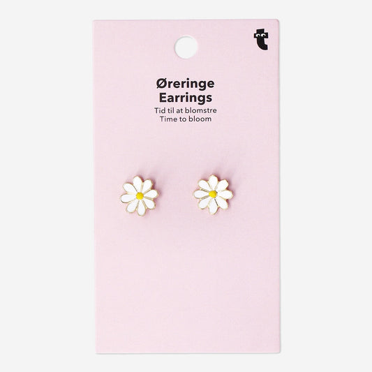 Gold daisy earrings - 2 pcs