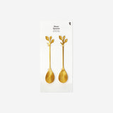 Gold dessert spoons with leaves - 2 pcs Kitchen Flying Tiger Copenhagen 