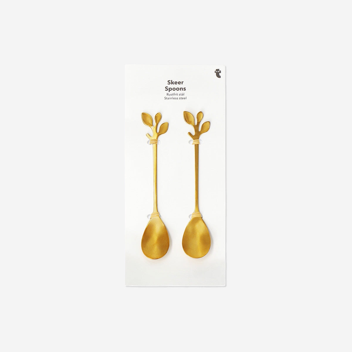 Gold dessert spoons with leaves - 2 pcs Kitchen Flying Tiger Copenhagen 