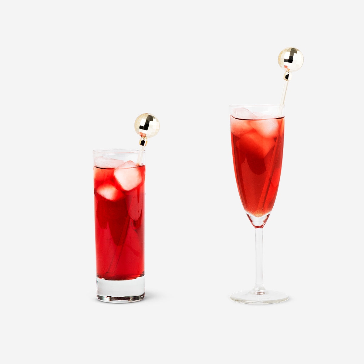 Gold disco ball drink stirrers - 4 pcs Party Flying Tiger Copenhagen 