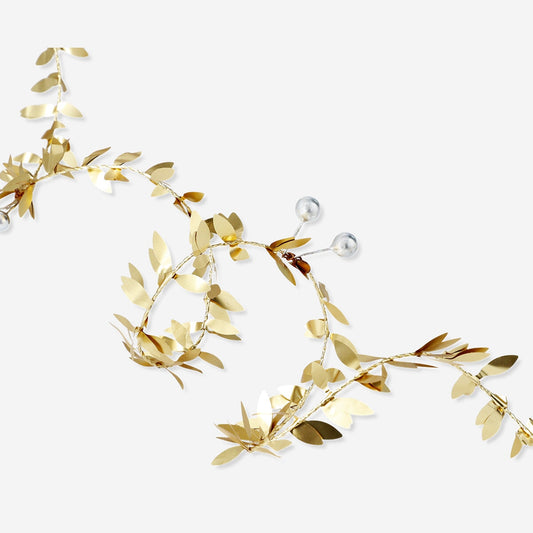 Gold holly garland - 3 m