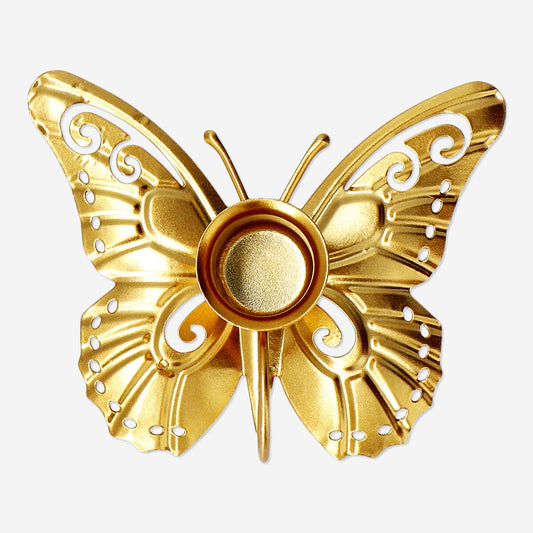 Golden butterfly candle holder