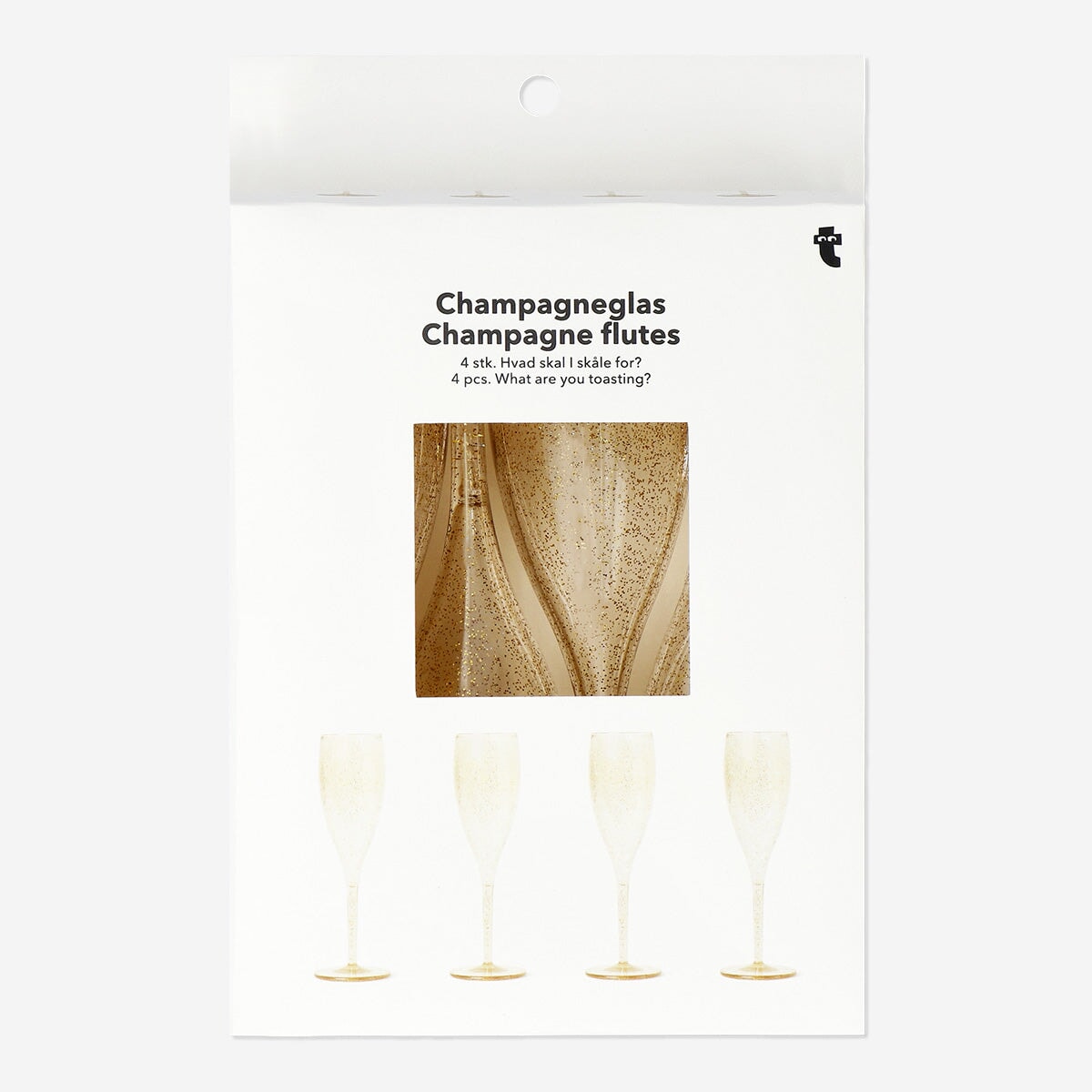 Golden Champagne Flutes - 4 pcs Party Flying Tiger Copenhagen 