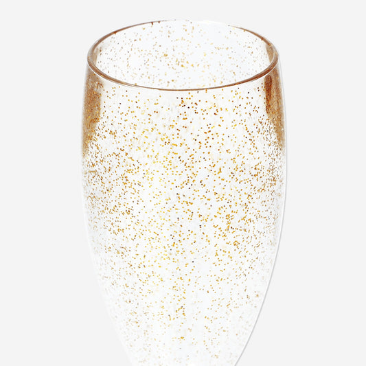 Golden Champagne Flutes - 4 pcs