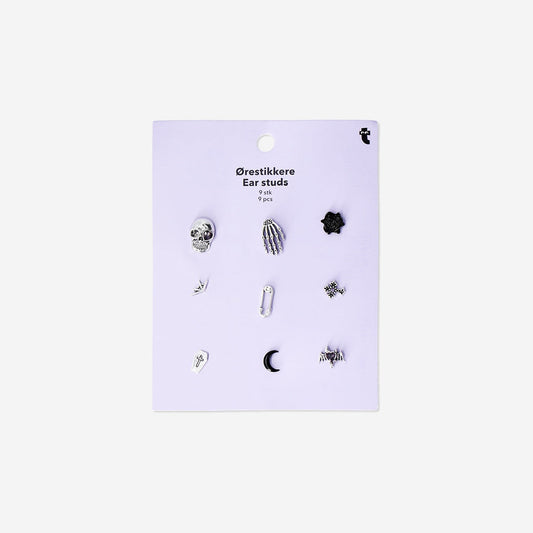 Gothic ear studs - 9 pcs