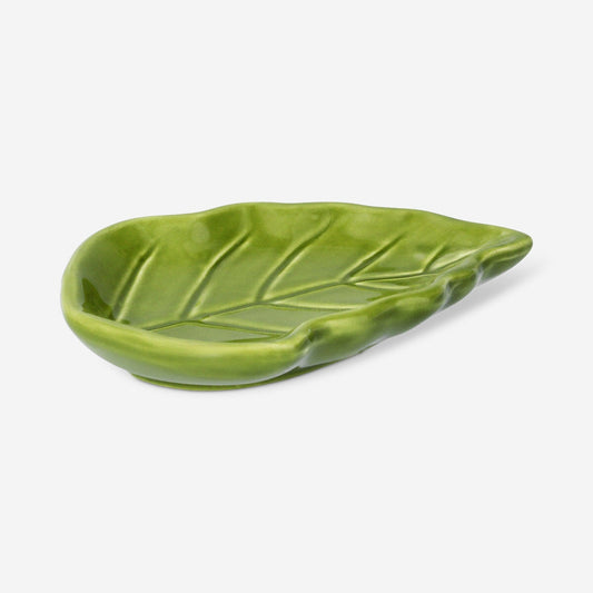Green leaf trinket tray - 13 cm