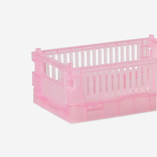 Green and pink collapsible storage boxes - 2 pcs