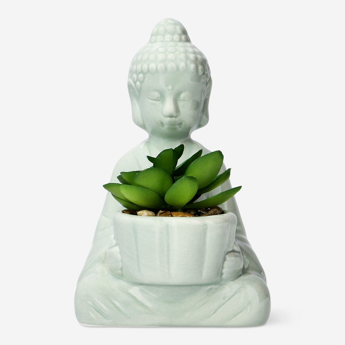 Green decorative buddah with artificial plant Home Flying Tiger Copenhagen 