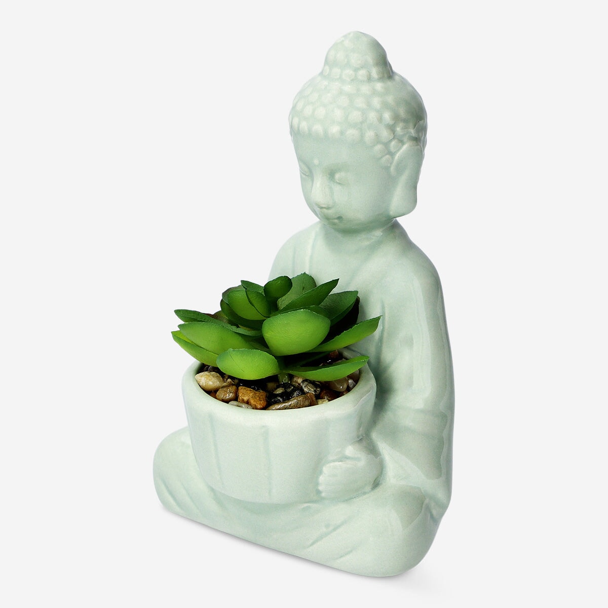 Green decorative buddah with artificial plant Home Flying Tiger Copenhagen 