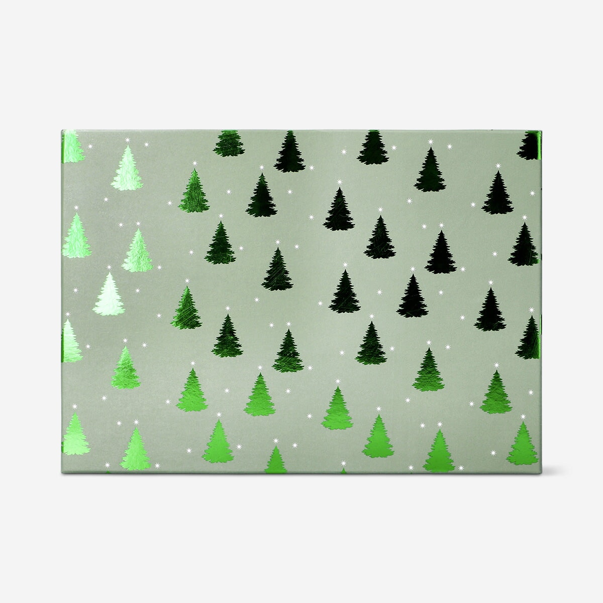 Green gift box with Christmas trees - 15 cm Office Flying Tiger Copenhagen 