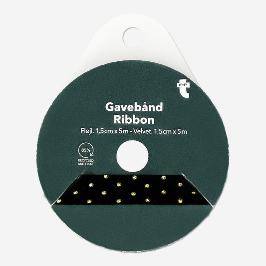 Green velvet ribbon - 5 m