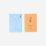 Greetings card with burning candle office Flying Tiger Copenhagen 