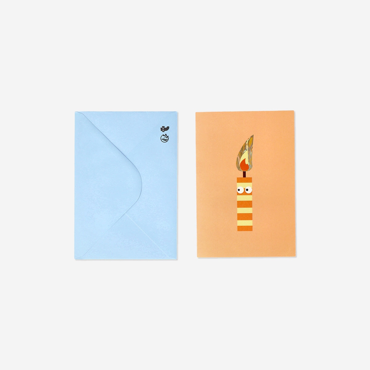 Greetings card with burning candle office Flying Tiger Copenhagen 