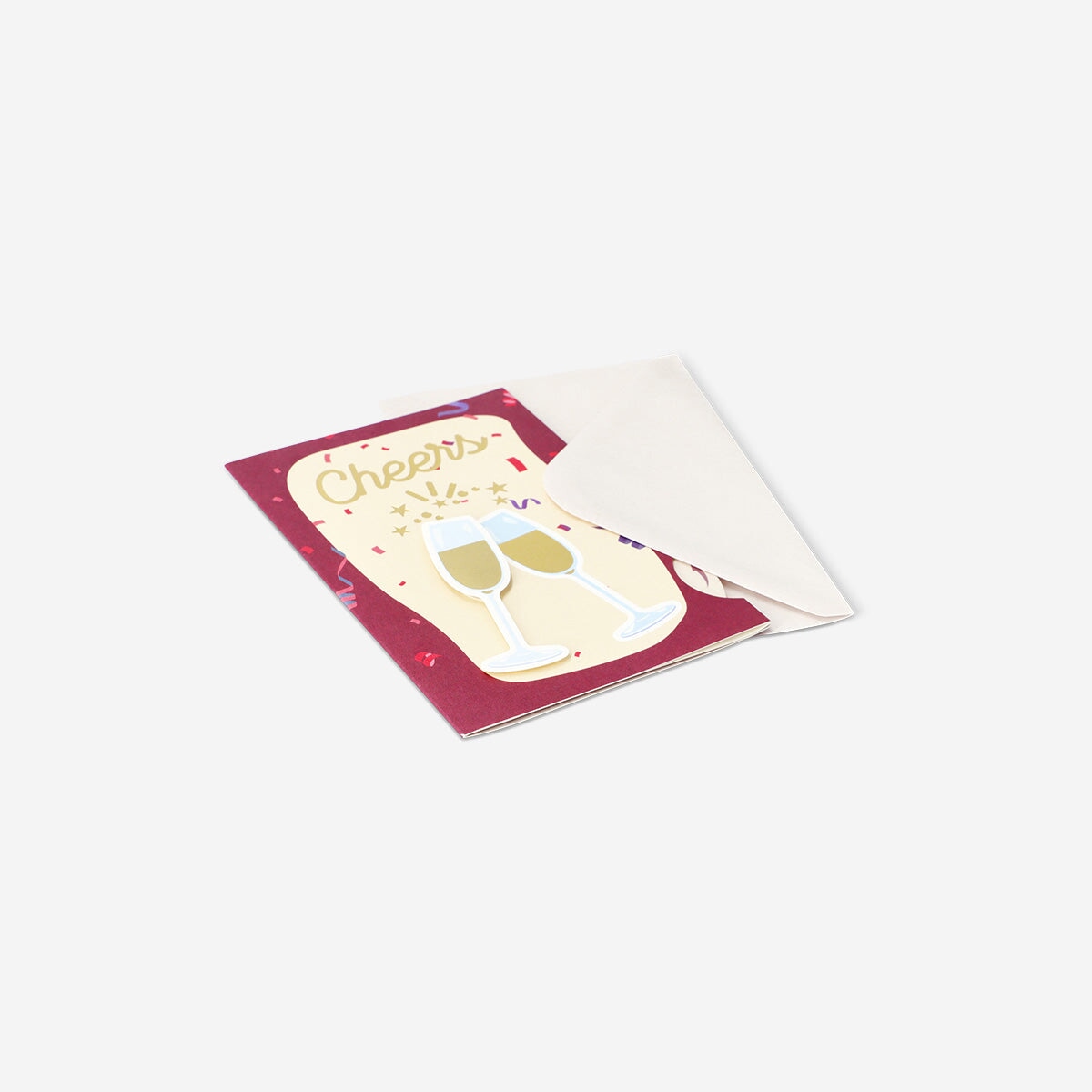 Greetings card with champagne glasses office Flying Tiger Copenhagen 