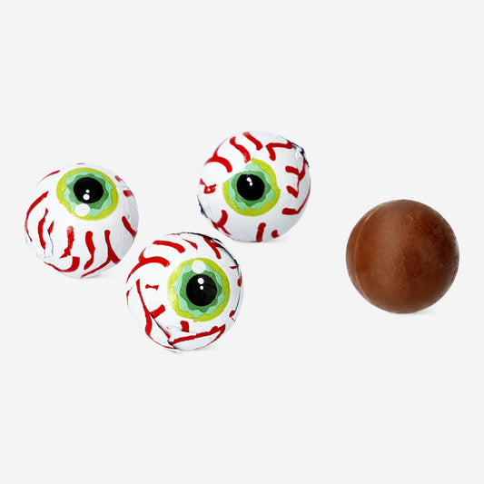 Halloween-Augen - Vollmilchschokolade mit Popping Süßigkeiten