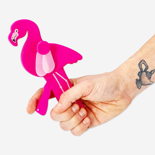 Ręczny wentylator z flamingiem