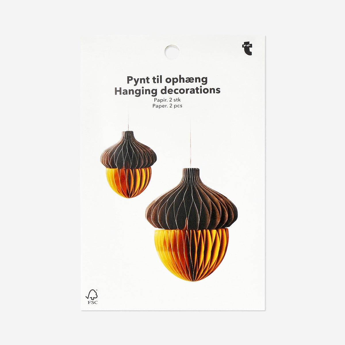 Hanging honeycomb acorn decorations - 2 pcs Party Flying Tiger Copenhagen 