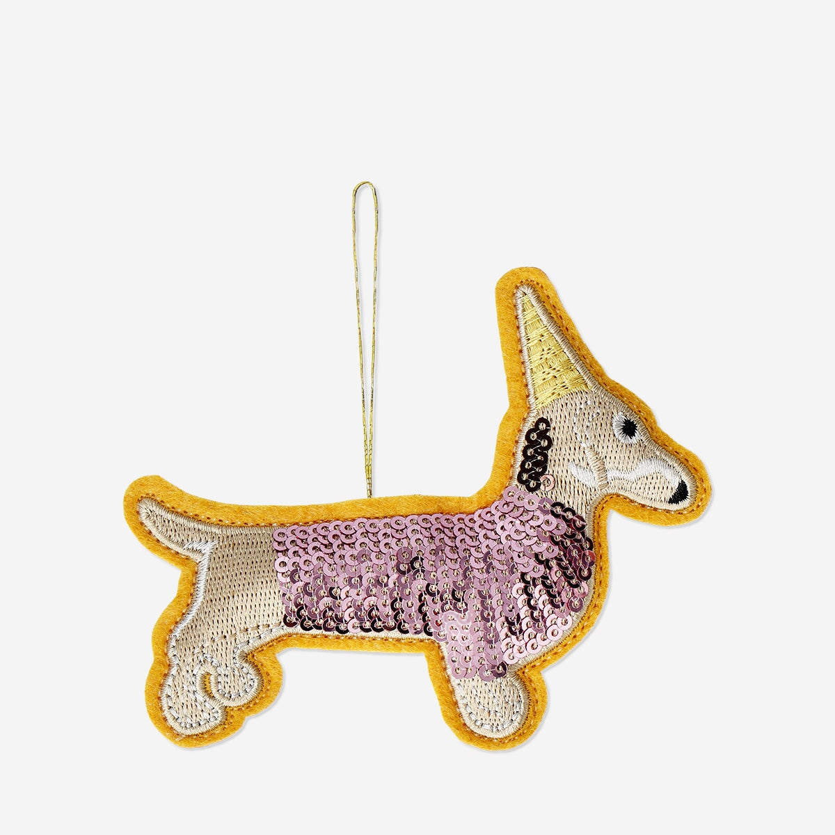 Hanging ornament - Dog with sequins Home Flying Tiger Copenhagen 