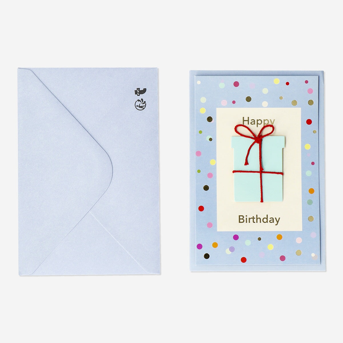 Happy birthday text card with envelope Party Flying Tiger Copenhagen 