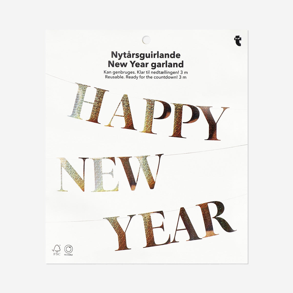 Happy New Year holographic garland Party Flying Tiger Copenhagen 